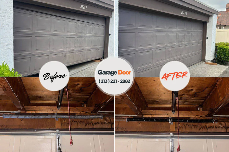 Before and after: garage door repair Shady Spring, WV